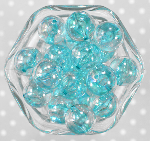 20mm Bubble bead Turquoise round AB acrylic beads