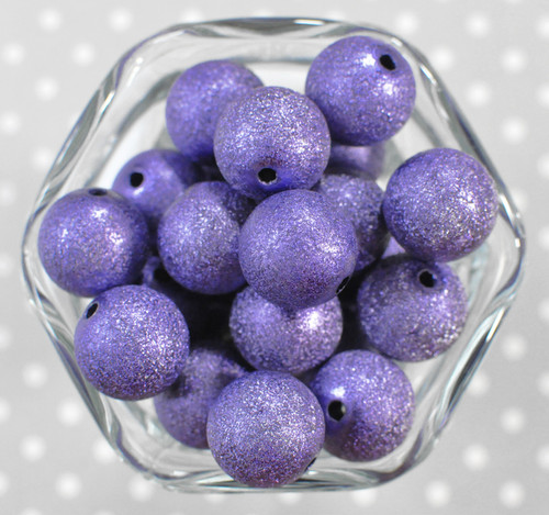 20mm Dark Purple stardust metallic bubblegum beads