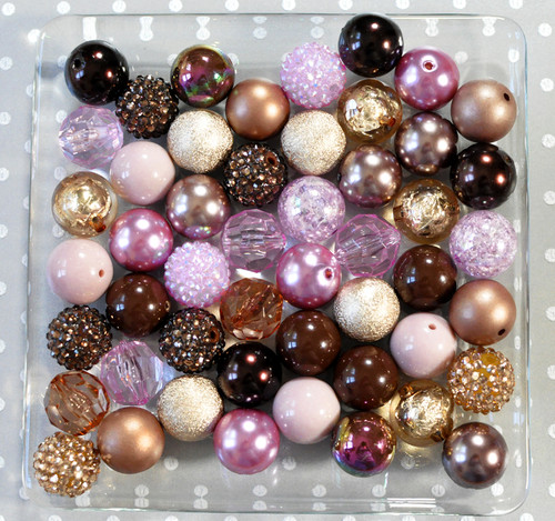 Violet Brown bubblegum bead wholesale kit
