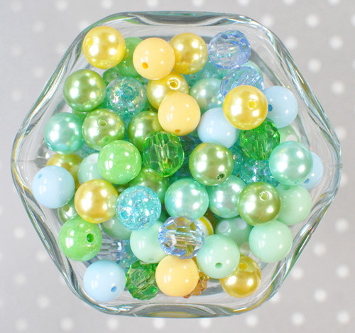 12mm Pool party bubblegum bead mix