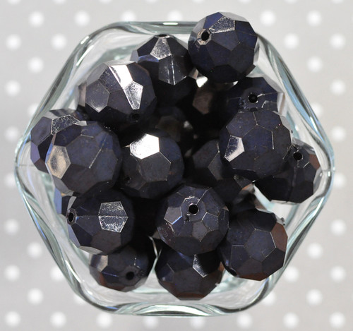 20mm Navy opaque faceted acrylic beads