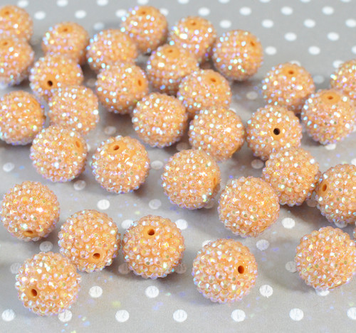 20mm Mustard AB rhinestone bubblegum beads
