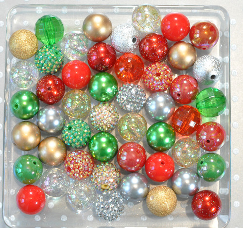 Christmas Silver and Gold bubblegum bead wholesale kit