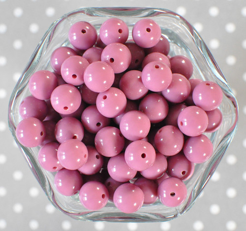 12mm Victorian Mauve solid bubblegum beads