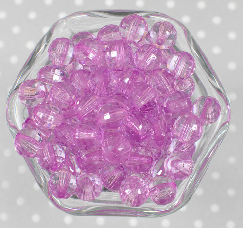 12mm Violet disco facet bubblegum beads