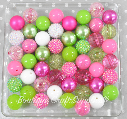 Hot Pink and Lime bubblegum bead wholesale kit