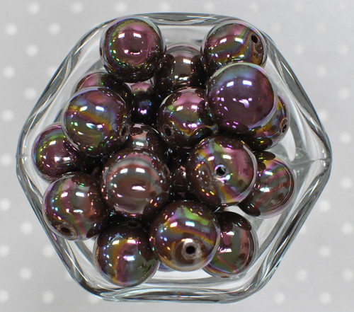 20mm Brown solid AB bubblegum beads