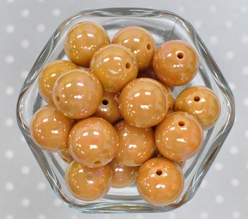 20mm Mustard solid AB bubblegum beads