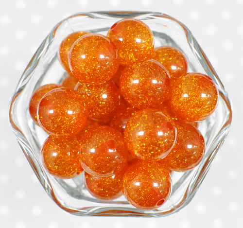 20mm Ginger glitter jelly bubblegum beads