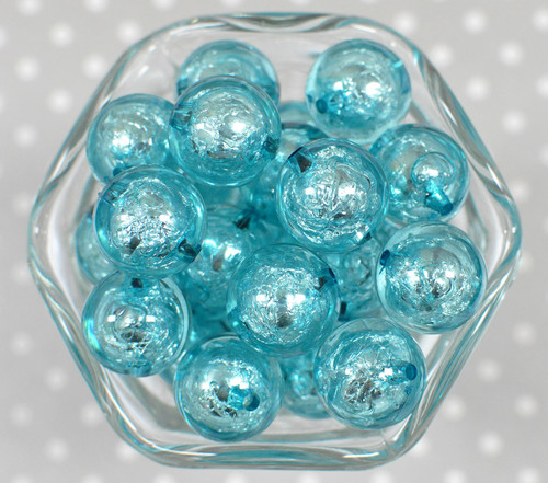 20mm Turquoise Bead in a Bead foil bubblegum beads