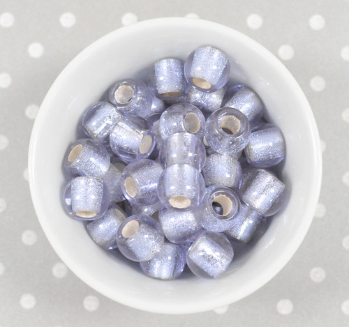 12mm Alexandrite silver-lined glass pony beads