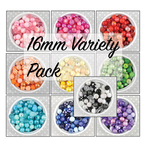 16mm bubblegum acrylic beads variety super pack