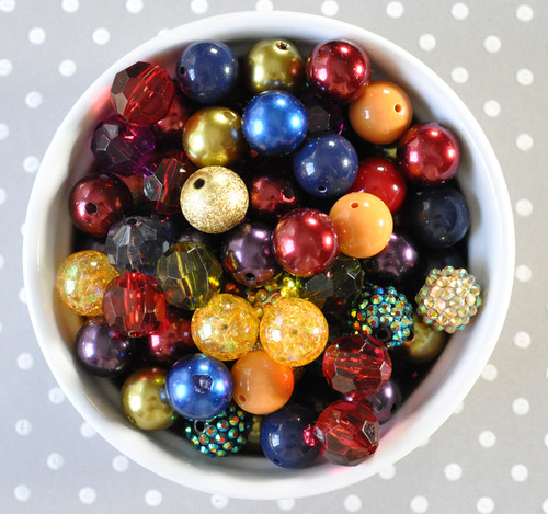 16mm Fall Riches bubblegum acrylic plastic beads mix