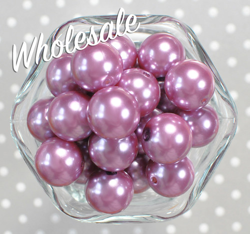 Wholesale 20mm Thistle purple acrylic pearl chunky beads - 100 piece