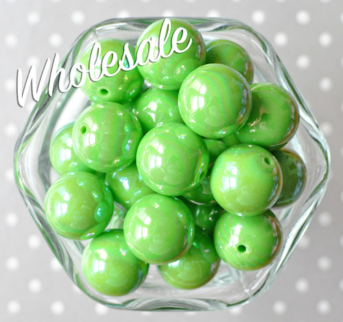 Wholesale 20mm Lime AB bubblegum beads 100pc