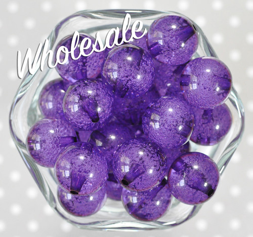 Wholesale 20mm Dark Purple Fizz bubblegum beads 100pc