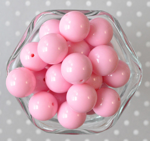 20mm Pink solid bubblegum beads