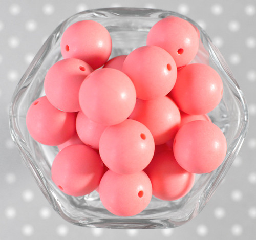 20mm Coral Rose Matte solid bubblegum beads