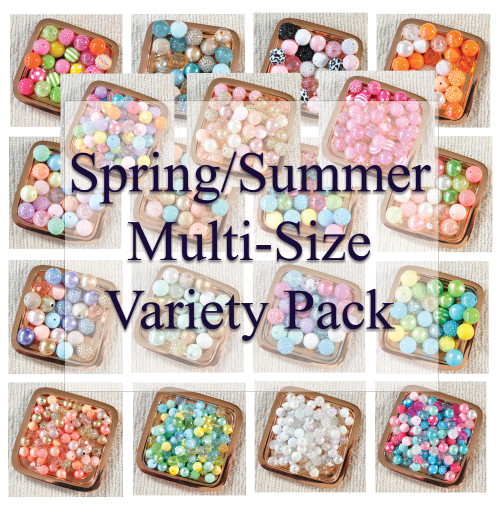 Spring/Summer Multi-size bubblegum beads variety mix
