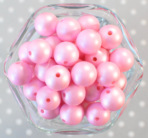 16mm Pink Matte bubblegum beads