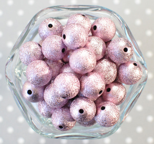 16mm Pink Stardust bubblegum beads