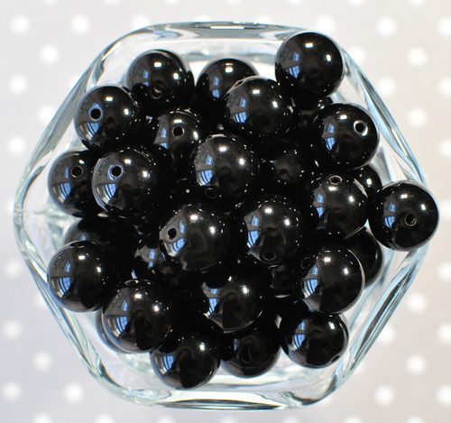 16mm Black pearl bubblegum beads