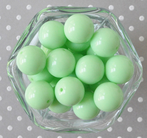 20mm Mint Fizz solid chunky bubblegum beads