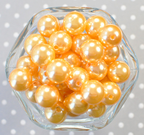 16mm Butter pearl bubblegum beads