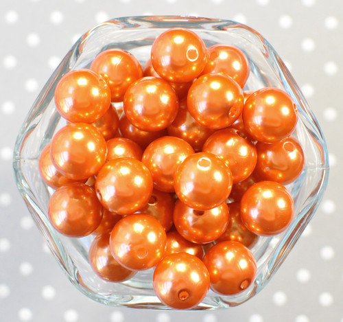 16mm Pumpkin pearl bubblegum beads