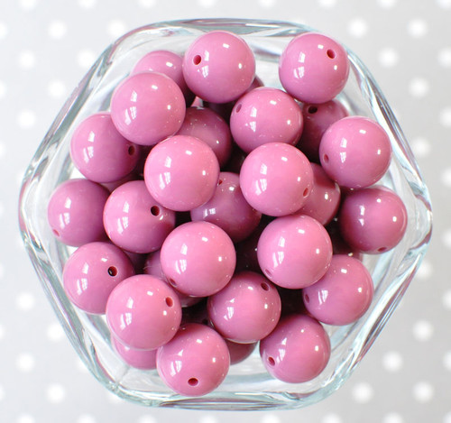 16mm Victorian Mauve solid bubblegum beads