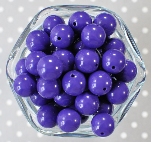 16mm Royal Purple solid bubblegum beads