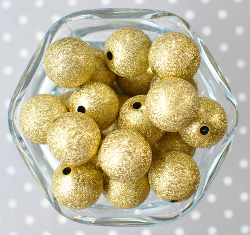 Wholesale 20mm Extra Yellow Gold Stardust bubblegum beads 100pc