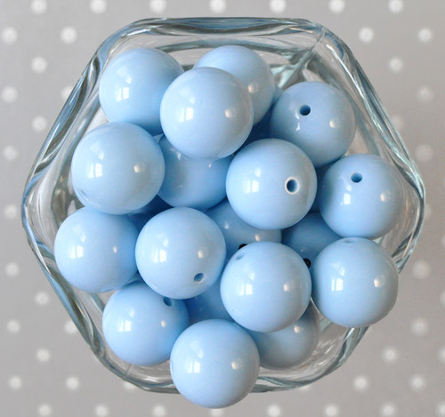 20mm Cornflower blue solid bubblegum beads