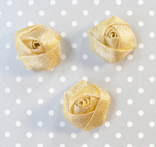 1.5" Gold - Pointed rosette fabric flower
