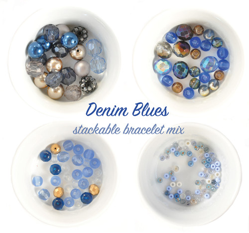 Denim Blue stackable bracelet bead mix Denim Blue stackable bracelet bead mix