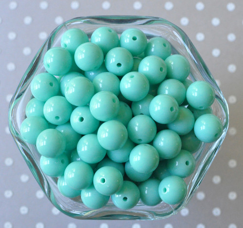 12mm Aqua solid bubblegum beads for children's jewelry