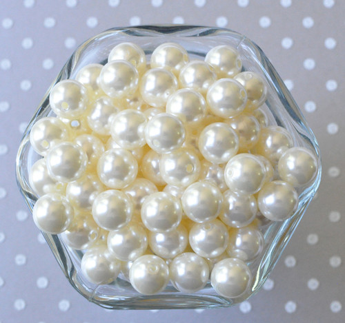 12mm Ivory pearl small chunky bubblegum beads