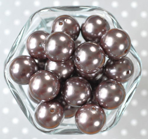 20mm Steel grey pearl bubblegum beads