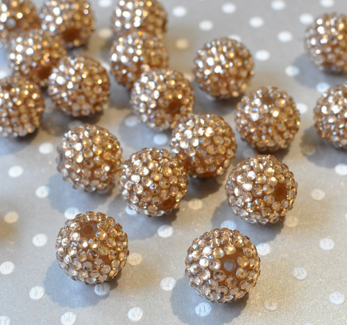 20mm Light Bronze rhinestone bubblegum beads wholesale