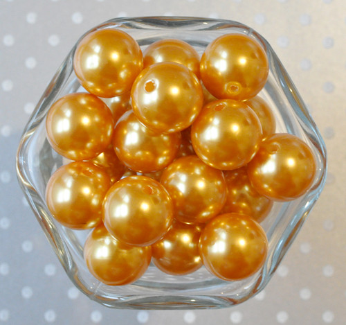 20mm Golden orange pearl bubblegum beads wholesale