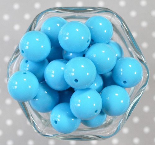 20mm Mystic blue solid bubblegum beads