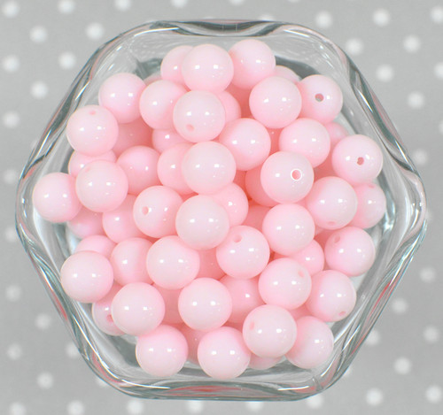 12mm Light pink solid bubblegum beads