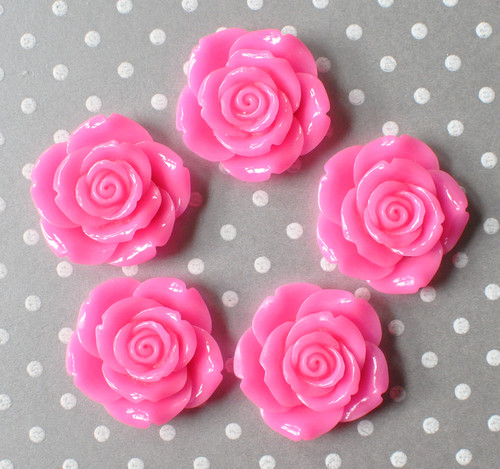 42mm Hot pink resin flower beads