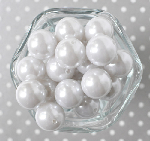 Wholesale 20mm White pearl chunky beads - 100 piece