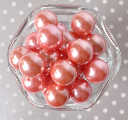 20mm Coral rose pearl bubblegum beads wholesale