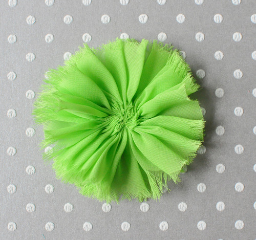 3" Lime green - Frayed ballerina chiffon flower