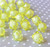 20mm Lemon yellow ice cube faceted acrylic beads