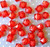 20mm Red ice cube faceted acrylic beads