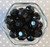 20mm Black opaque faceted acrylic beads