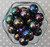 20mm Black solid AB bubblegum beads